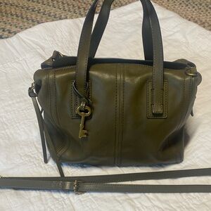Fossil Olive Leather Satchel